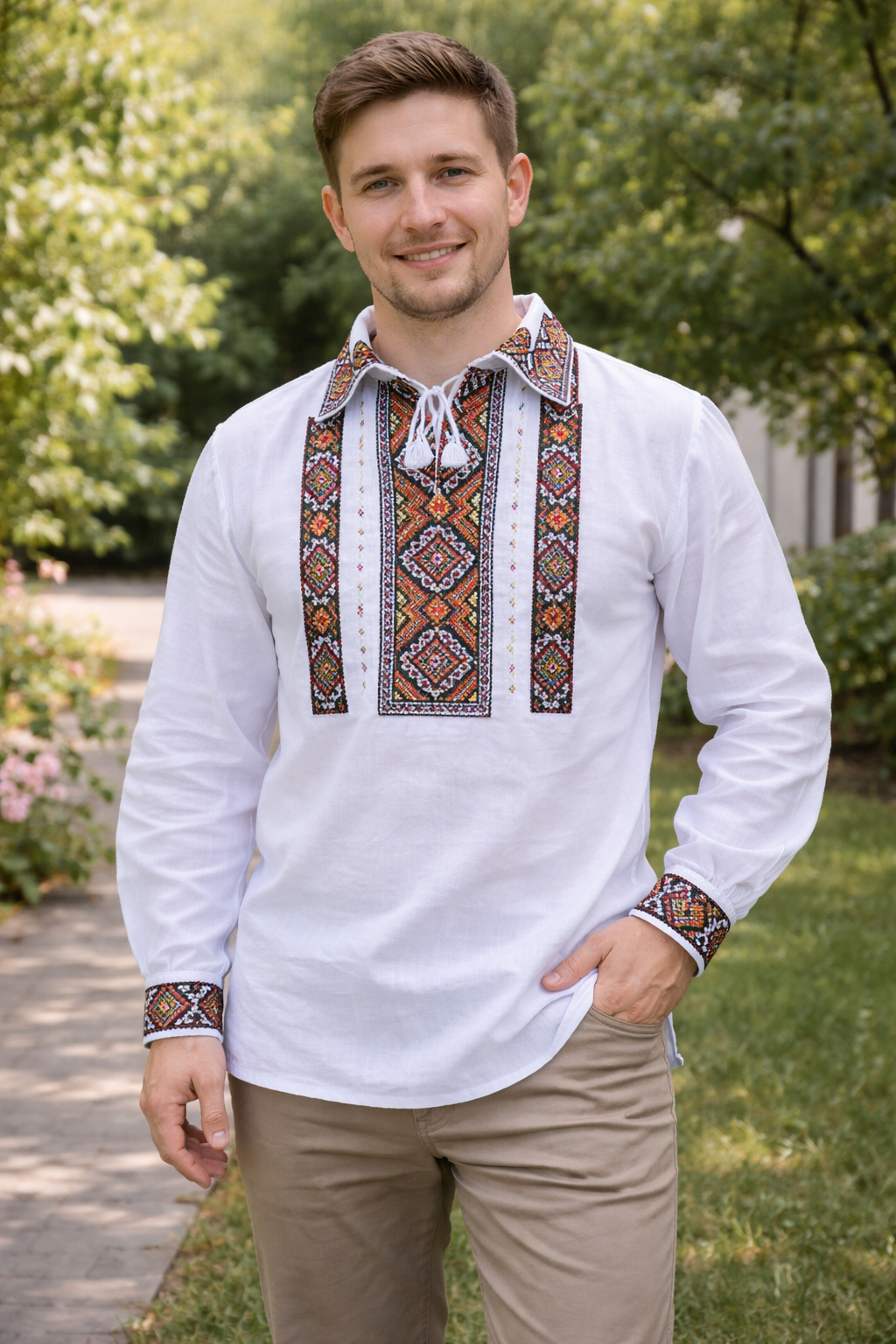 Мъжка бродирана риза 02