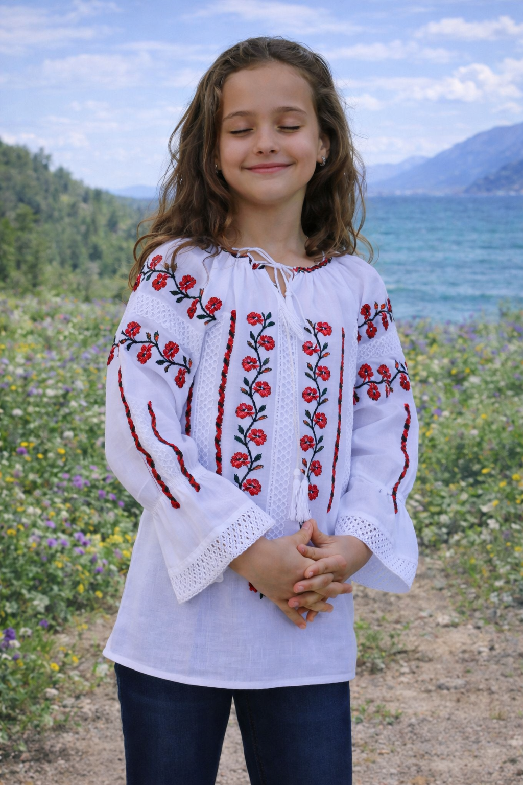 Детска бродирана риза момиче 06