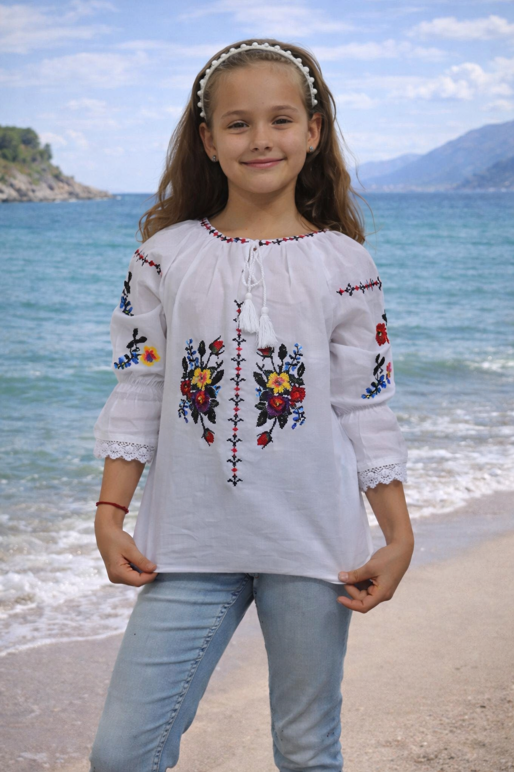 Детска бродирана риза момиче 04