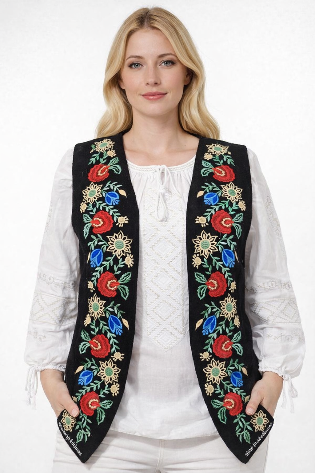 Дамски бродиран елек 02