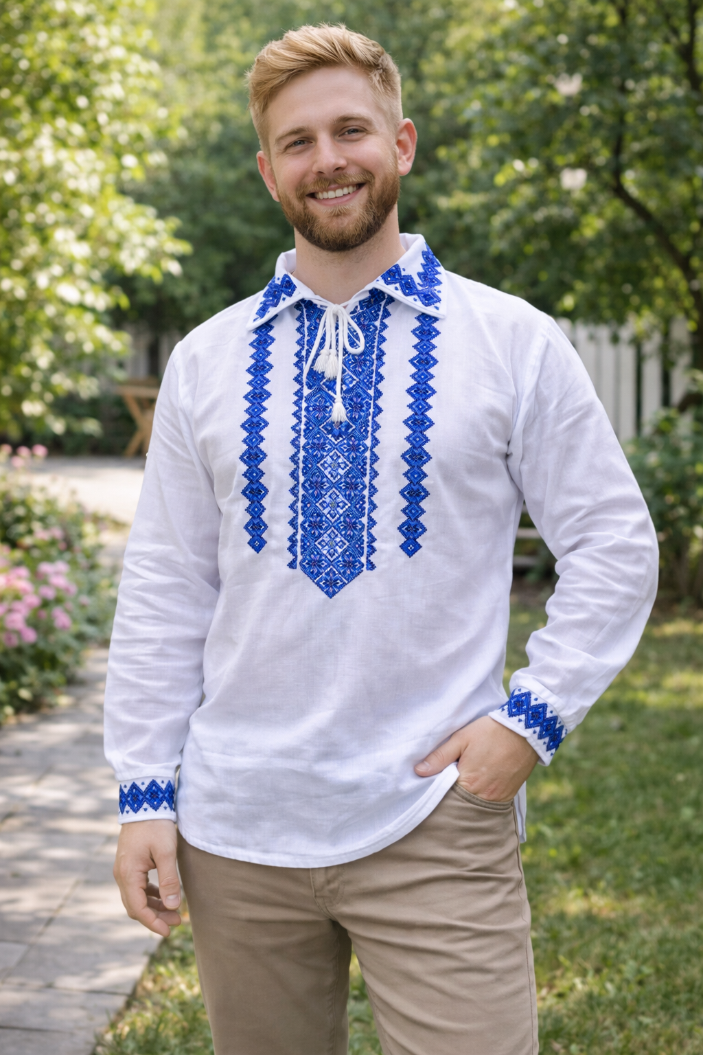 Мъжка бродирана риза 05