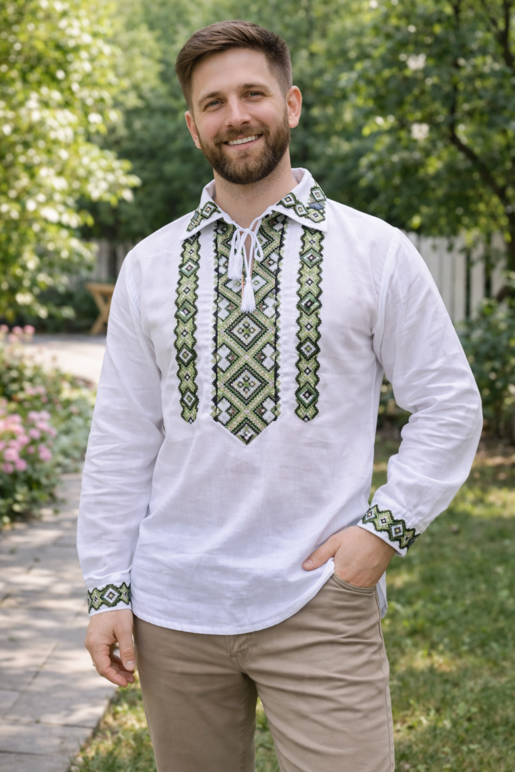 Мъжка бродирана риза 06