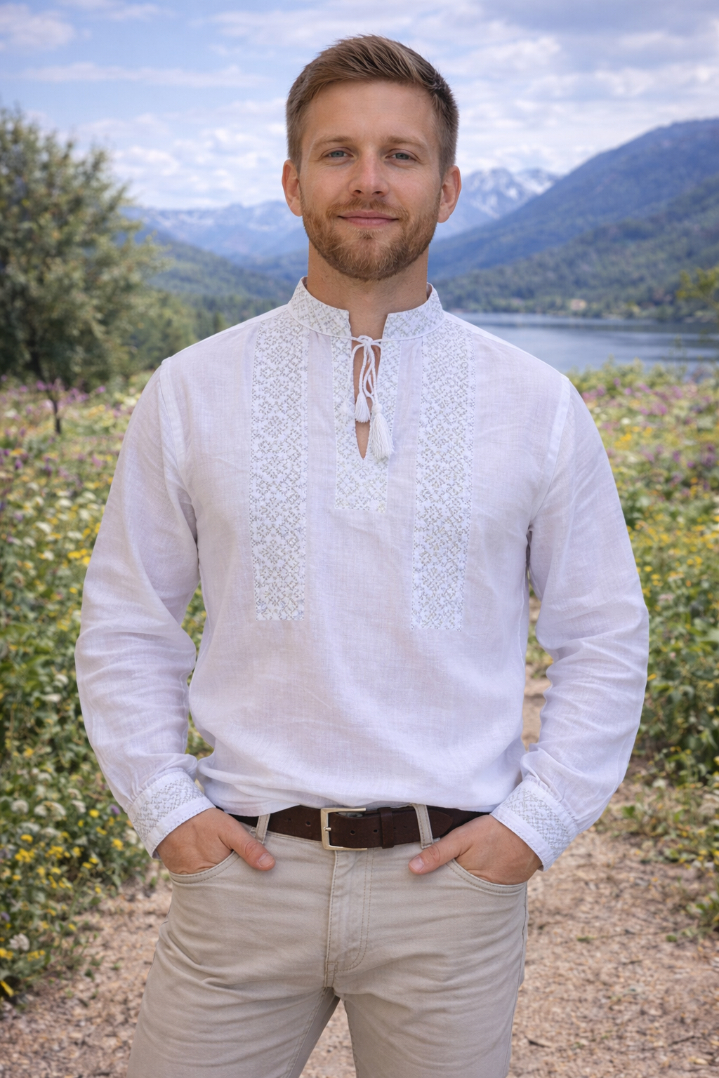 Мъжка бродирана риза 14