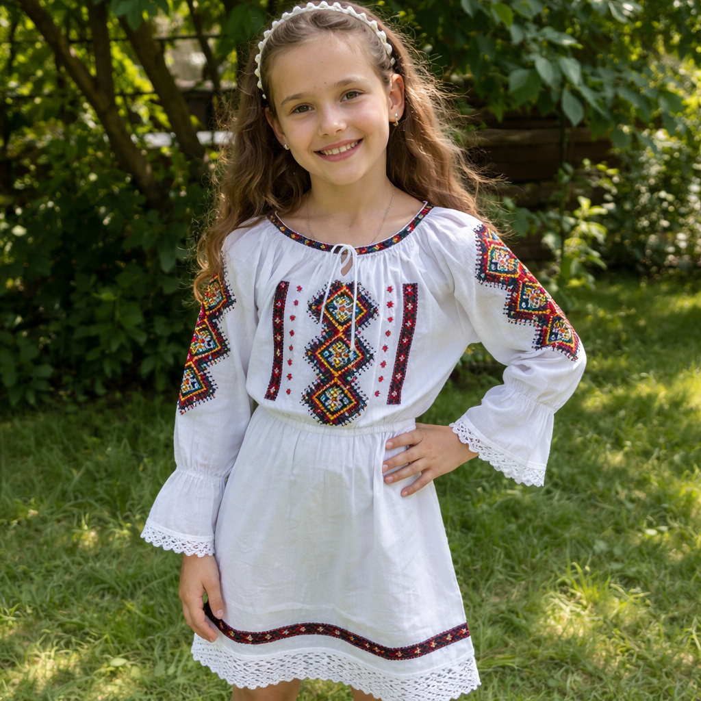 Детска бродирана рокля 03