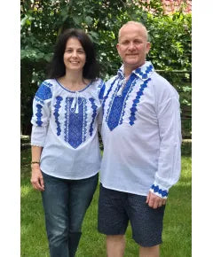 Бродирани ризи за мъж и жена с еднакви шевици.03