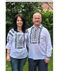 Бродирани ризи за мъж и жена с еднакви шевици.05